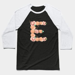 Letter E Floral Baseball T-Shirt